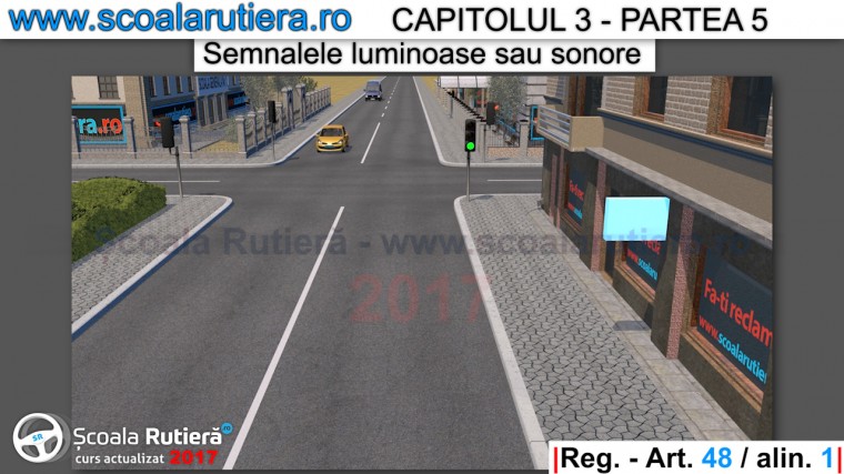 semafor montat inainte de intersectie