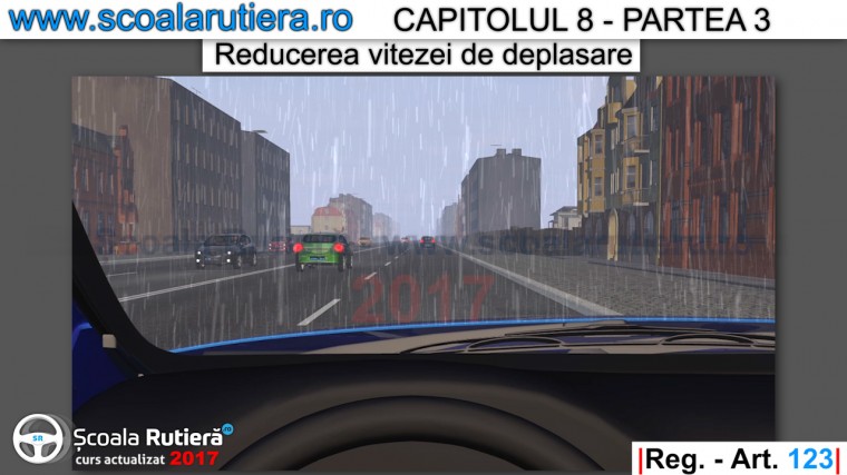 se reduce viteza cand plua, ninge sau este ceata